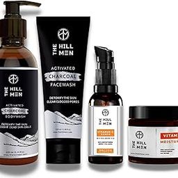 The Hill Men - Activated Charcoal Bodywash, Activated Charcoal Facewash, Vitamin - C Serum Vitamin - c Moisturizer Cream | 430 Ml (4 Items In The Set) Chemical Free & Alcohol Free-4