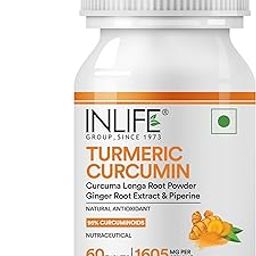 INLIFE Curcumin Tablets with Piperine | 95% Curcuminoids with Curcuma Longa Root Powder | Antioxidant & Anti-inflammatory | Turmeric & Ginger Extract, 1605mg - 60 Tablets (Pack of 1)-image-39