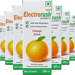 Electrorush Plus Electrolyte Orange Juice Drink Minerals, Vitamins, Energy booster, Pack of 4 (200ml Each)-image-38