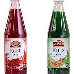 Nirvam Rose and Khus Sharbat Summer Combo from Khadi India | Instant Refreshing Syrup Drink for Summer | 750ml-picture-31