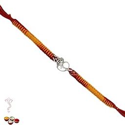 Rakhi 925 Sterling Silver Rakhi for brother Charm Bracelet Raksha Bandhan With Pure Cotton Thread For Men, Boys, Kids Rakhis By Shubham Jewellers Rehti-46