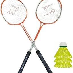 Generic Multicolour Badminton kit Set of 2 Piece Racquet with 3 Piece Plastic Shuttlecock Badminton Kit-19