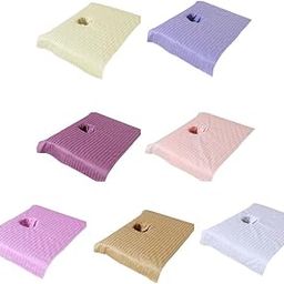 MERISHOPP Pure Cotton Massage Table Face Hole Towel Beauty Bed Cover Sheet White-image-73