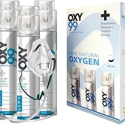 OXY99 Portable Oxygen Cylinder 12 Pack (72 Ltr) with Mask, Tube & Elastic Strap - Oxygen Cylinder For Home, Oxygen kit For Emergency, Oxygen Can For High Altitude & Hiking Adventure ING. BOSCHI ITALY-2