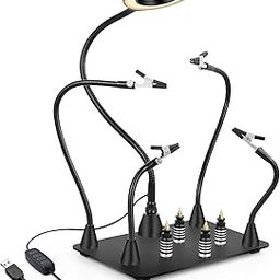 Magnetic Helping Hand, Soldering Helping Hands, PCB Circuit Board Holder with 3X LED Magnifying Lamp, Flexible Metal Arms Heavy Duty Base Electronic Repair Tool (Magnetic with Lamp)-22