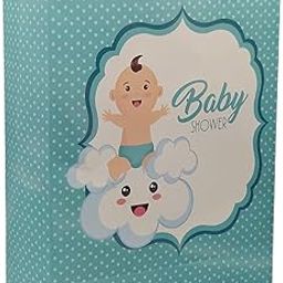 Happy Cloud Baby Shower Paper Gift Bags For Return Gift, Small Presents, Pack Of 40 (Turkish, 20.32 X 7.62X 27.94 Cm),Blue-image-4