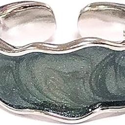 Elegant Wide Irregular Corrugated Oil Drip Finger Ring Adjustable Articulating Opening for Women Girls Jewelry Gifts Bohemian, Metal Enameled Metal, Metal-image-20