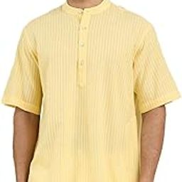 Yellow Cotton Dobby Short Kurta-image-57
