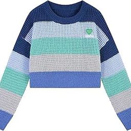Women Knit-Rib Stretchable Winter Full Sleeves Colour Block Multicolour Stripe Pull Over Sweater Top (One Size Bust 36-40 Inch)-16