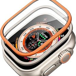 ESR for Apple Watch Ultra 2/1 Screen Protector (2023/2022, 49 mm), Military Grade Protection, Tempered Glass Protector with Stainless-Steel Frame, Original, Scratch Resistant, 2 Pack, Titanium/Orange-image-39