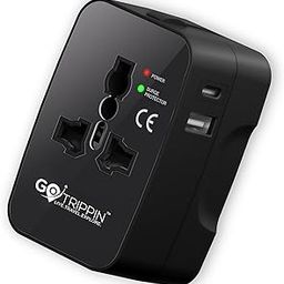 Universal Travel Adapter All in One- 12W Type C+ 12W USB A (5V/2.4A) - 3 in 1 International Worldwide Charger Multi Plug and Travel Essentials for USA, Canada, UK, Europe (10 Yr Warranty)-6