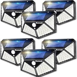 Korunb Solar Motion Lights Outdoor 6 Pack, 100LED/3 Modes, 270° Lighting Angle, IP65 Waterproof, Black, 13.5 cm x 5 cm x 10 cm, Patio, Garden, Outdoor-14