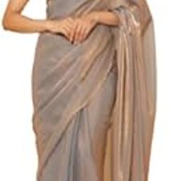 Women's Ready to Wear Plain Moonstone Blue Space Silk Satin One Minute Readymade Saree With stitched Blouse-image-87