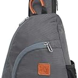 Leather World Nylon Cross Body Chest Sling Bags for Mens & Womens Stylish Sling Shoulder Bag Compact Outdoor Crossbody Messenger Backpack- Grey-image-82