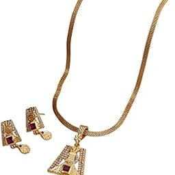 Traditional Artificial Jewellery Necklace Set with Matching Earrings - Stylish Ethnic Design for Women - Suitable for Weddings, Festivals, Parties and Gifting-image-91