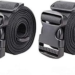 SHOPEE 9.5ft Tie Down Straps, Heavy Duty Lashing Straps up to 600lbs，Adjustable Cam Buckle Tie-Down Straps for Motorcycle, Cargo, Trucks,Trailer,Luggage- Black 2 Pack-42