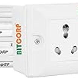 Bitcorp Junction Box 6A to 16A Converter with, 2 Socket 2 Switch, 2500W Plug Box Spike Buster with Surge Protector, 3 Meter Extension Cable Power Cord for Home, Cooler, Fridge, AC (White) 220V-15