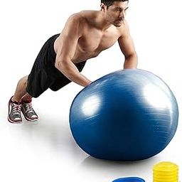 Wolblix Anti-Slip Balance Stability Ball Exercise Gym Ball with Pump (Multicolour) (65 CM)-image-41