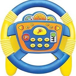 JAZZY PEARLS® Steering Wheel Toy Backseat Learning Rotating for Gifts Kids 3+ Toddlers U Base Yellow Blue Collectible Fighter Jet for Car/Truck Showcases|1x Steering Wheel Toy (As You Choose)-image-67