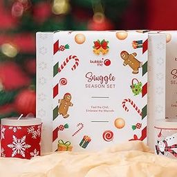Snuggle Set Christmas Gift Box by Bubble Me | Complete Self-Care Kit with Kiss of Krimson Shower Gel, Body Lotion, Body Mist, Bath Loofah, Festive Card & Accessories-image-93
