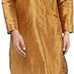 Men's Dupion Silk Embroidered Kurta & Pant Mandarin Collar Ethnic Motifs Festive Party Dress-image-85