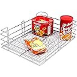 LEAVES Multipurpose Stainless Steel Set of 3 Kitchen Basket/Pull Out Drawers for Modular Kitchen (Dimensions: 17X20X8 Inches)-11