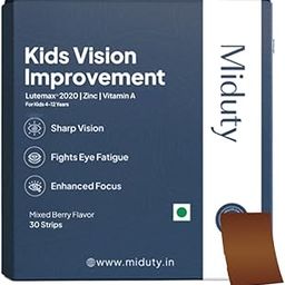 Miduty Kids Vision Improvement Strips- Lutemax 2020- Lutein- Zeaxanthin-Astaxanthin- Beta Carotene- Eye Care- Improve Eyesight- Reduce Eye strain - Support Clear Vision- 30 strips-3