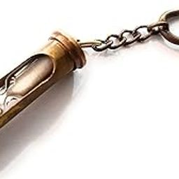 Brass Antique Finish Sand Timer Key Chain Hour Glass (Brown)-21