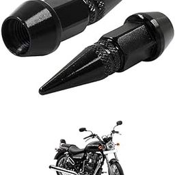 LOVMOTO Universal Spiked Valve Caps,Aluminum Alloy Dustproof and Waterproof Tire Valve Stem Caps, Suitable for Cars, Trucks and Motorcycles (2PCS Black) Comfortable with Thun-der-Bird 350-image-17