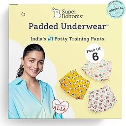 SuperBottoms Padded Underwear For Growing Babies/Toddlers|With 3 Layers Of Cotton Padding & Super DryFeel Layer| Pull-Up For Potty Training & Diaper-Free Time(Jungle Jam, Size: 0, Pack of 6)-24