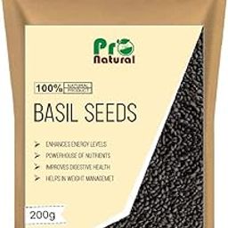 Pronatural 200gms Raw Basil/Sabja/Tukmaria/Bapji Seeds for Weight Loss, Low calories, High Fiber & Omega 3 & powerhouse of Nutrients-image-19