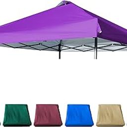 JANCANOPY 12x12 Canopy Replacement Top with Air Vent Silver Coated for Straight Leg Canopy Frame, (Purple)-image-20
