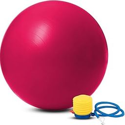 BIONFIT Premium Gym Ball for Men & Women Fitness & Exercise - Anti-Burst Stability Ball for Yoga Fitness, Pilates, Core Training & Stretching, Best Birthing Ball for Pregnancy - with Foot Pump, 55cm-image-45