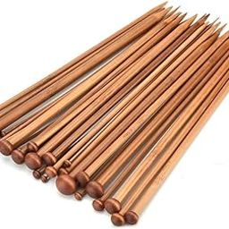 ElevatePro 36pcs 18 Size Wood Knitting Needle Set 35cm Small to Large 2-10mm Tool Kit - 35 Cm-image-58