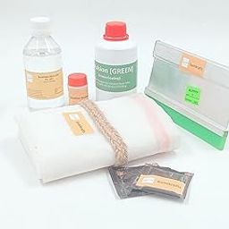 sumikrafts Screen Printing kit: Photo Emulsion (Green) 200gm+Sensitizer 10 gm+1 metre Nylon mesh no 16+sumitex Reducer pc 007-200gm+7 inch Stopper+2 decoating Powder 5gm sachets(Option 4)-11