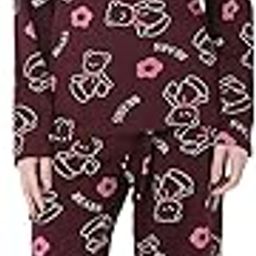 smarty pants Women's Cotton Teddy Bear Print Wine Color Full Sleeves Night Suit.-picture-36