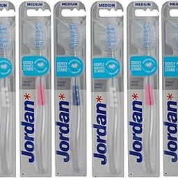 Jordan Target White Toothbrush Medium Bristles BPA Free ToothBrush (Random Color) (Pack Of 6)-image-64