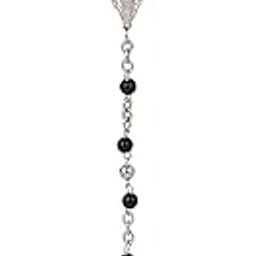Catholic Rosary Black Cross Pendant with chain | Silver Stainless Steel Pendant Chain For all Men and Women | Stylish & Fancy Neckpiece for All Ocassion-image-97
