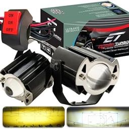ELTRON TURBO Led Single Lens Ultra Bright Fog Light 3 Months Warranty Heat Dissipation 90W-12V High Beam Dual Color Yellow & White Light Reflection Universal fit for all Bikes and Car (Pack of 2).-4