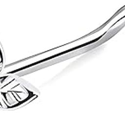 92.5-925 Sterling Silver 'Whispering Leaves' Crystal Nose Pin Stud for Women and Girls (NR04920) 1 Pc-43