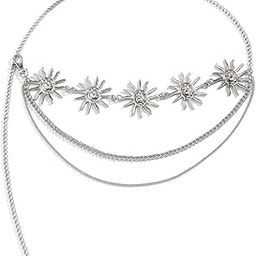 Boho Style Silver Plated Smiling Sun Layered Waist Chain|Beach Accessory for Women and Girls-picture-34