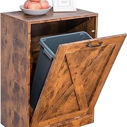 Zedesey 13 Gallon Wooden Tilt Out Trash Cabinet Hidden Trash Can Kitchen Recycling Cabinet Laundry Cabinet for Kitchen, Living Room (Brown)-28