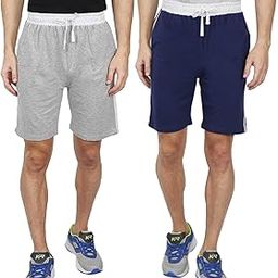 Men's Casual Cotton Shorts Black and Navy Color-image-69