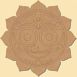 American Elm Lord Jagannath Ji MDF Cutouts Pre Marked DIY Craft Kit for Painting & Puja Decor (4x4 inch 6Piece)-image-80