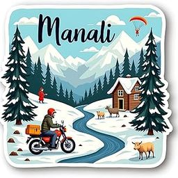 Naxon Manali Theme Souvenir Wooden Refrigerator Stylish Fridge Magnet - Fridge Decoration Magnet for Kitchen & Home Decor | Perfect Souvenir Gift | Size 3x3 Inches | Pack of 1-image-86