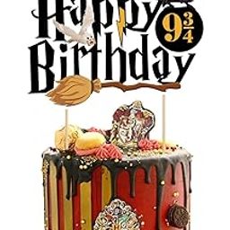 Zyozique Hari Pottar Happy Birthday Cake Topper - Inspired Cake Pick Decorations for Theme Birthday Party Supplies (1 PCS)-image-56