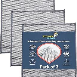 Kitchen Clean™ 3 Pcs Multipurpose Scrubber for Kitchen | Dish Scrubber Non Scratch Wire Dish Cloth | Kitchen Cleaning Juna | Steel Juna for Vessels | Wire dishwashing Cloth Steel Scrubber (Pack of 3)-25