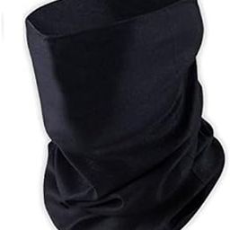 Bandana for Men & Women, Neck Gaiter Face Mask Odour Free, Super Soft, Breathable, Anti Microbial Multipurpose Headband for Dust and Sun Protection, Plain Black, Pack of 5-image-31