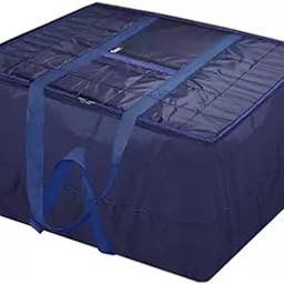 Blanket Cover Bag | Lightweight Storage Organizer With Zipper and Handle | Underbed Storage for Clothes | Blue Color-18
