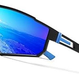 POLARIZED Sports Sunglasses for Cricket Cycling Riding Biking Driving | Lightweight UV Protected Sports Goggles for Men Women Full Frame Anti Glare Stylish Mirrored Sunglasses-image-73